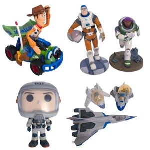 Disney Toy Story Lightyear Planes, Car, Funko &‎ Action Figures Set (Lot of 7)